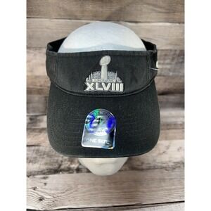 47 Brand Super Bowl XLVIII Black Adjustable Visor (Seahawks vs Broncos)